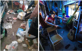 Chùm ảnh: Cuộc sống tăm tối, bừa bộn bên trong ký túc xá các trường Đại học lớn ở Trung Quốc
