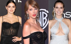 Vòng 1 khủng hơn xưa, Taylor Swift tự tin "chặt chém" dàn sao nữ nóng bỏng tại tiệc hậu Quả Cầu Vàng 2019