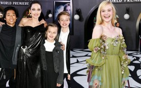 Thảm đỏ "Maleficent 2": 5 người con lớn phổng phao bên Angelina Jolie, Elle Fanning lộng lẫy như công chúa