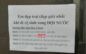 Sợ học sinh đi vệ sinh quên dội nước, thầy giáo viết mấy câu khiến ai cũng "giật mình" ghi nhớ ngay