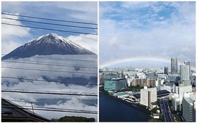 Ngay trước khi Nhật hoàng đăng quang, cầu vồng bất ngờ xuất hiện và núi Phú Sĩ đón đợt tuyết đầu tiên trong sự ngỡ ngàng của người dân