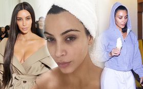 "Thánh phông bạt" Kim Kardashian đúng là thánh mặt mộc Hollywood: Kệ vẩy nến loang lổ, gây sốt vì đường nét như tạc