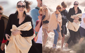 Angelina Jolie đưa con đi chơi mà như quay phim: Nổi bần bật dù lộ body gầy gò, sóng đôi bên bạn diễn siêu phẩm Marvel mới