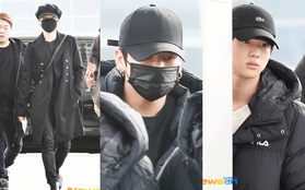 Jungkook lần đầu xuất hiện sau scandal gây tai nạn, Jin thẫn thờ cùng các thành viên BTS đổ bộ sân bay