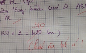 Học sinh làm sai phép toán cực kỳ dễ, cô giáo chấm bài chỉ biết nhận xét: "Chấm mà tức á" khiến dân mạng cười bò