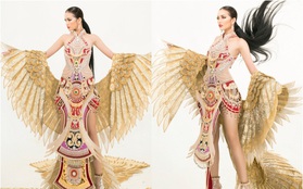 Lộ diện quốc phục của Ngọc Châu tại Miss Supranational: Dài 5 mét, đính kết từ 10.000 mảnh tạo cánh chim Lạc hoành tráng