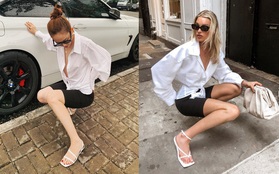 Hậu tháo túi ngực, Thuý Vi vừa được khen sang hơn đã bị nghi copy thiên thần Elsa Hosk từ outfit cho đến dáng pose