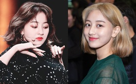 Cực hợp với tóc vàng bạch kim, Jihyo chỉ cần makeup sương sương ra đường cũng đủ đẹp bá cháy