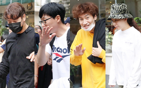 Dàn Running Man rời khách sạn đi tổng duyệt: Ngã ngửa vì tóc của Lee Kwang Soo, Hổ cười tít nhưng Ji Hyo sao thế này?