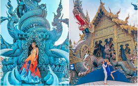“Mắt tròn mắt dẹt” chiêm ngưỡng ngôi đền xanh dát vàng hiếm người biết ở Thái Lan, nhìn ảnh mà cứ ngỡ lạc vào tiên cảnh