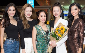 Hội chị em toàn Hoa hậu, Á hậu tiễn Thúy An lên đường đến Ai Cập thi Miss Intercontinental: Visual sáng bừng cả sân bay
