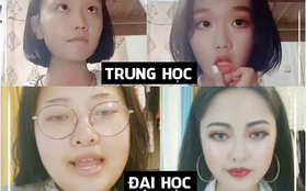 Bước tiến hoá nhảy vọt về đẳng cấp make up của nữ sinh từ tiểu học đến đại học: Sức mạnh đổi trắng thay đen là có thật!