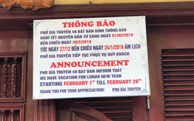 Hết Tết rồi mà vẫn còn nhiều quán xá ở Hà Nội chưa mở bán trở lại, có nơi nghỉ đến tận đầu tháng 3