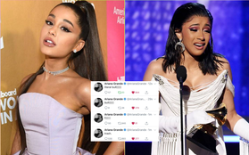 Chuyện gì xảy ra nữa đây: Ariana văng tục khi Cardi B nhận Grammy, sau đó xin lỗi và thả tim "tình thương mến thương"