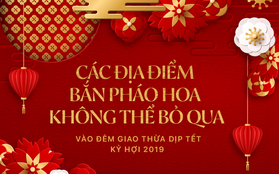 Infographic: Những địa điểm người dân cả nước có thể xem bắn pháo hoa đêm giao thừa Tết Kỷ Hợi 2019