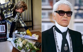 Người hâm mộ đau buồn, dâng hoa tưởng nhớ ngài Karl Lagerfeld trước cửa store Chanel tại Paris