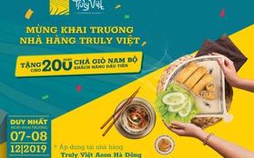 Hơn 400 phần quà miễn phí mừng khai trương 3 nhà hàng King BBQ Buffet, Meiwei, Truly Việt tại Aeon Mall Hà Đông