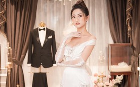 Cận cảnh chiếc váy cưới đính kim cương 18 carat của Hoa hậu Lương Thùy Linh