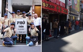 Xôn xao hình ảnh phở Thìn Lò Đúc ở Tokyo, khách xếp hàng đông nườm nượp