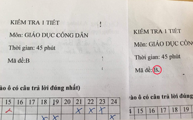 Chỉ thêm 1 dấu chấm vào mã đề thi, giáo viên khiến học sinh điêu đứng vì làm giống nhau mà kẻ 10 điểm, người 3 điểm