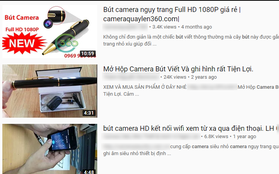 YouTube ngang nhiên cho phép bày bán "hàng cấm" để gian lận thi cử, nhất là bút bi camera quay lén