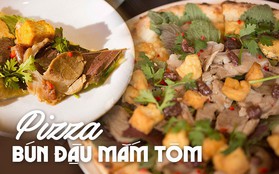 Ăn thử chiếc pizza bún đậu mắm tôm đang khiến dân tình chao đảo: "Đầu hàng" sau 2 miếng!