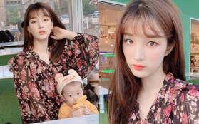 "Bà mẹ ngực khủng trẻ nhất Kpop" gây bão khi khoe hình con 1 tuổi: Mẹ con idol sinh năm 1997 đẹp mãn nhãn