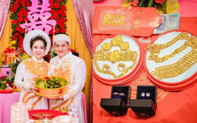 Choáng với đám hỏi "khủng" ở Kiên Giang: Cô dâu đeo 13 cây vàng kèm kim cương, cùng gần 1 tỷ đồng tiền sính lễ