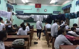 Khổ như học sinh đi học mùa mưa: Quần áo ướt sũng, lớp học biến thành chỗ phơi đồ