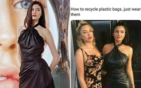 Cùng một kiểu đầm: Kylie Jenner bị mỉa mai mặc... bao rác, nhìn sang Sui He lại khác hẳn