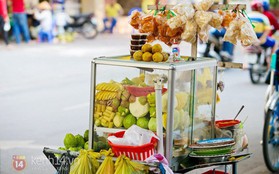 Với tiết trời nóng tới "chín thịt" ở Sài Gòn lúc này, gặp được xe trái cây cóc ổi mía ghim có thể được xem là một loại "duyên phận"