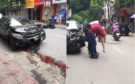 Hà Nội: Tài xế ô tô không làm chủ tốc độ gây tai nạn liên hoàn, 2 mẹ con đi xe máy nhập viện cấp cứu