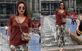 Chưa rõ có "phát tướng" hay không, chỉ chắc chắn rằng đây là bộ street style xấu nhất mà Kỳ Duyên từng mặc