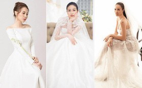 So kè váy cưới của 3 mỹ nhân Vbiz sắp về nhà chồng: Phí Linh nền nã, Phương Mai sexy nhưng bất ngờ nhất là Đàm Thu Trang