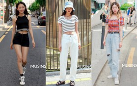 Street style giới trẻ Hàn chứng minh crop top chính là chân lý mùa hè, diện theo kiểu nào cũng mát mẻ tôn dáng hết nấc