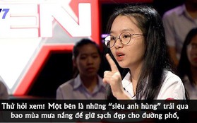 Nữ sinh Hà Nội bị ném đá trên sóng truyền hình khi so sánh Siêu anh hùng với nhân viên quét dọn đường phố