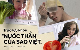 Sau nước ép cần tây thì “khoe nước thần” chính là trào lưu đang được sao Việt lăng xê nhiệt tình