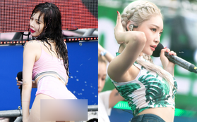 Cùng khoe body sexy ở lễ hội Waterbomb hot nhất xứ Hàn: Hyuna lộ vòng 3 "nhức mắt", đàn em Chungha được khen hết lời