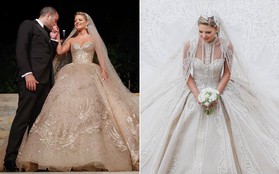 Không hổ danh con dâu nhà mốt Elie Saab: Được bố chồng dành tận 4 chiếc váy cưới Haute Couture, 1 trong số đó độc bản tráng lệ