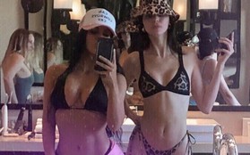 Kim Kardashian tung ảnh selfie khoe body nóng bỏng bên Kendall Jenner, ai ngờ "xôi thịt" cũng lu mờ trước mình hạc xương mai