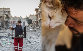 'Người mèo' vùng chiến sự: Hình ảnh cảm động về anh lái xe suốt 8 năm cứu người và mèo bị bỏ rơi trong mưa bom bão đạn Syria