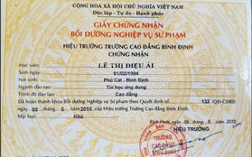 Tuýt còi trường CĐ Bình Định cấp giấy chứng nhận sư phạm trái quy định