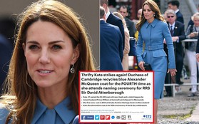 Tâng bốc quá đà công nương Kate Middleton khi mặc lại đồ cũ, báo Anh bị dân tình "dập" tơi tả