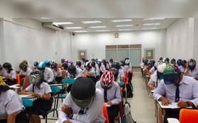 Trường Đại học bất ngờ gây chú ý khi bắt sinh viên đội mũ bảo hiểm vào phòng thi, tìm hiểu lí do ai cũng phải "gật gù"