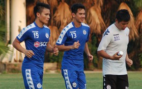 Quang Hải, Văn Hậu lao vào tập luyện cùng Hà Nội FC ngay sau khi trở về từ Thái Lan
