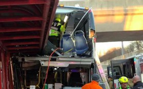 Xe buýt đâm vào mái vòm nhà chờ làm 26 người thương vong