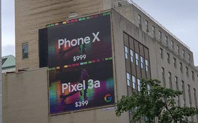 Dìm hàng Apple, Google treo biển quảng cáo so sánh iPhone X và Pixel 3a ngay cạnh Apple Store