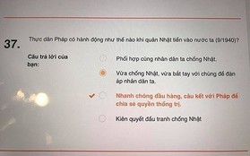 Đáp án đề thi Sử vào lớp 10 của Sở Giáo dục Hà Nội sai do...lỗi kỹ thuật