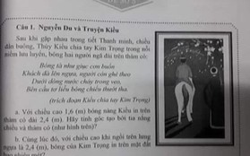 "Truyện Kiều'" vào đề toán, học sinh phải tính bóng của Kim Trọng in trên mặt đất