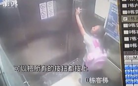 Clip: Bé gái 9 tuổi hoảng loạn tìm cách thoát thân khi thang máy rơi tự do từ tầng 19